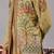 Green georgette embroidered kurta jacket set for mens
