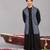 Black georgette embroidered anarkali jacket set for mens