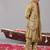 Green georgette embroidered kurta jacket set for mens