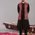 Black georgette embroidered anarkali jacket set for mens