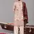 Ivory georgette embroidered kurta set for mens