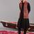 Black georgette embroidered anarkali jacket set for mens