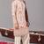 Ivory georgette embroidered kurta set for mens