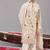 Ivory georgette embroidered kurta set for mens