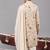 Ivory georgette embroidered kurta set for mens