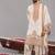 Cream georgette embroidered kurta set for mens