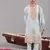 Sky blue georgette embroidered kurta set for mens