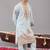 Sky blue georgette embroidered kurta set for mens