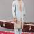 Sky blue georgette embroidered kurta set for mens