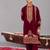 Wine georgette embroidered kurta set for mens