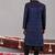Blue georgette embroidered sherwani set for mens