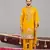 Haldi georgette embroidered kurta set for mens