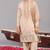 Beige georgette embroidered kurta set for mens