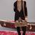 Black georgette embroidered kurta set for mens