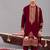 Wine georgette embroidered kurta set for mens