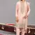Pink georgette embroidered kurta set for mens