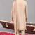 Beige georgette embroidered kurta set for mens