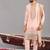 Pink georgette embroidered kurta set for mens
