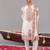 Ivory georgette embroidered kurta set for mens