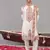 Ivory georgette embroidered kurta set for mens