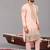 Pink georgette embroidered kurta set for mens