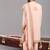 Pink georgette embroidered kurta set for mens
