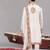 Ivory georgette embroidered kurta set for mens
