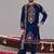Blue georgette embroidered kurta set for mens