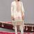 Ivory georgette embroidered kurta set for mens