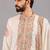 Ivory georgette embroidered kurta set for mens