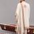 Ivory georgette embroidered kurta set for mens