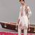 Ivory georgette embroidered kurta set for mens