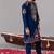 Blue georgette embroidered kurta set for mens