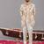 Ivory georgette embroidered jodhpuri set for mens