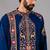 Blue georgette embroidered kurta set for mens