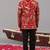 Red georgette embroidered jodhpuri set for mens