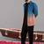 Blue and pink georgette embroidered jodhpuri set for mens