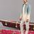 Blue and ivory georgette embroidered jodhpuri set for mens