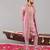 Pink georgette embroidered kurta set for mens