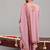 Pink georgette embroidered kurta set for mens