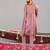 Pink georgette embroidered kurta set for mens
