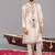 Cream georgette embroidered kurta set for mens