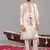 Cream georgette embroidered kurta set for mens