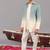 Blue and ivory georgette embroidered jodhpuri set for mens