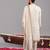 Cream georgette embroidered kurta set for mens