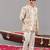 Ivory georgette embroidered jodhpuri set for mens