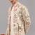 Ivory georgette embroidered jodhpuri set for mens