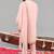 Pink georgette embroidered kurta set for mens