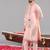 Pink georgette embroidered kurta set for mens