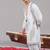 Sky blue georgette embroidered kurta set for mens